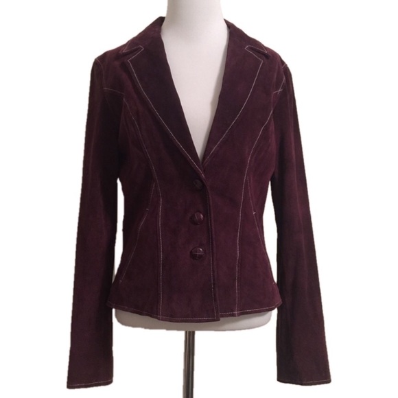 Wilsons Leather Jackets & Blazers - Wilsons Leather Blazer Jacket Purple Button Up M